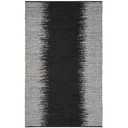 Flowers First 5 x 8 ft. Vintage Leather Hand Woven Rug, Light Grey & Black - Medium Rectangle FL1860233
